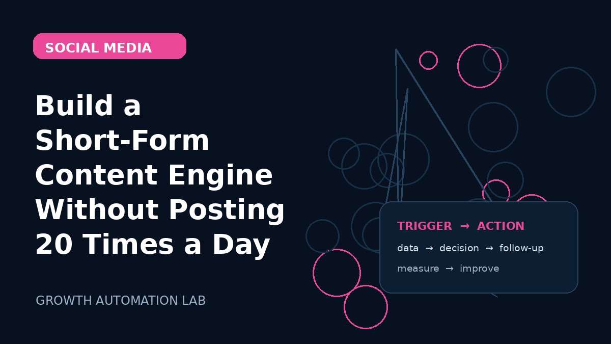 Build a Short-Form Content Engine Without Posting 20 Times a Day